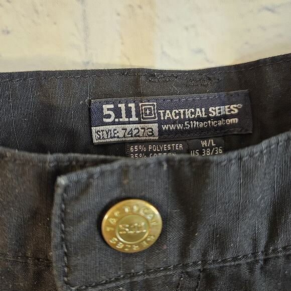 5.11 Tactical Taclite Pro Pants Mens 38x36 Black Ripstop Utility Work 74273 - Picture 3 of 6